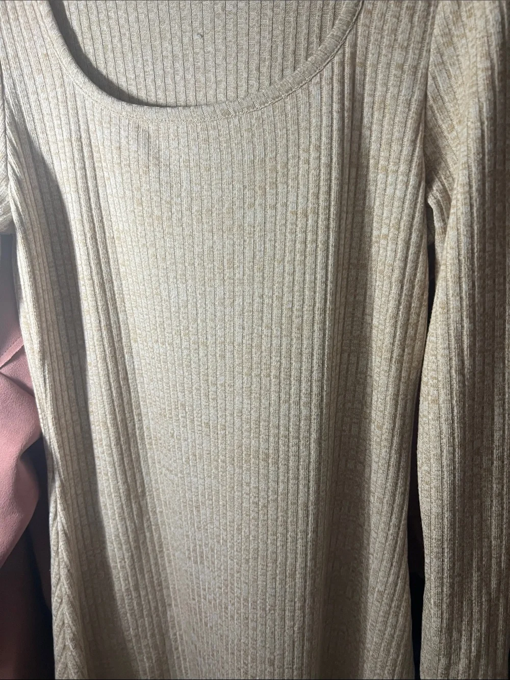 Old Navy Beige Ribbed Scoop Neck Tank